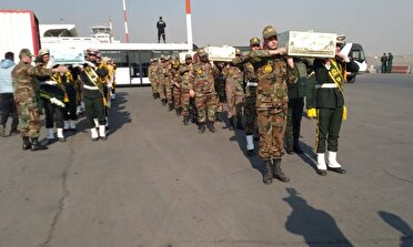 ورد پیکر  ۱۳ شهید گمنام به مشهد مقدس