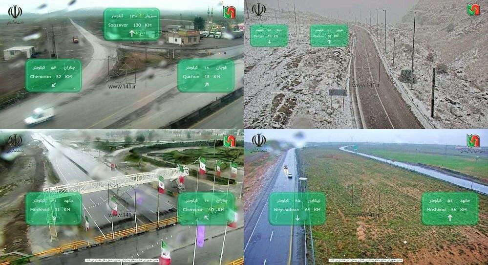 جاده های خراسان رضوی بارانی و لغزنده است