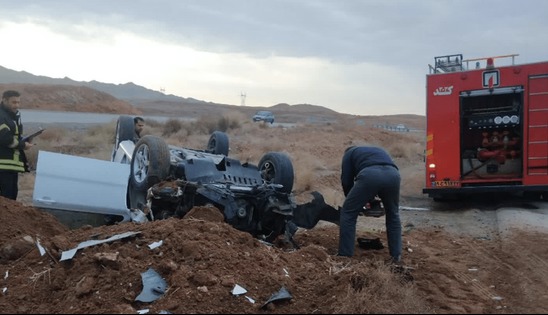 یک مصدوم در پی واژگونی خودرو در محور تربت حیدریه به رشتخوار