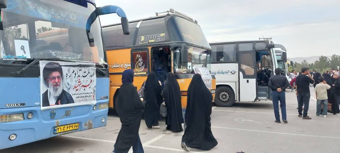 جابه‌جایی زائران رهبر شهید با ۶۱۶ دستگاه ناوگان حمل‌ونقل جاده‌ای خراسان شمالی