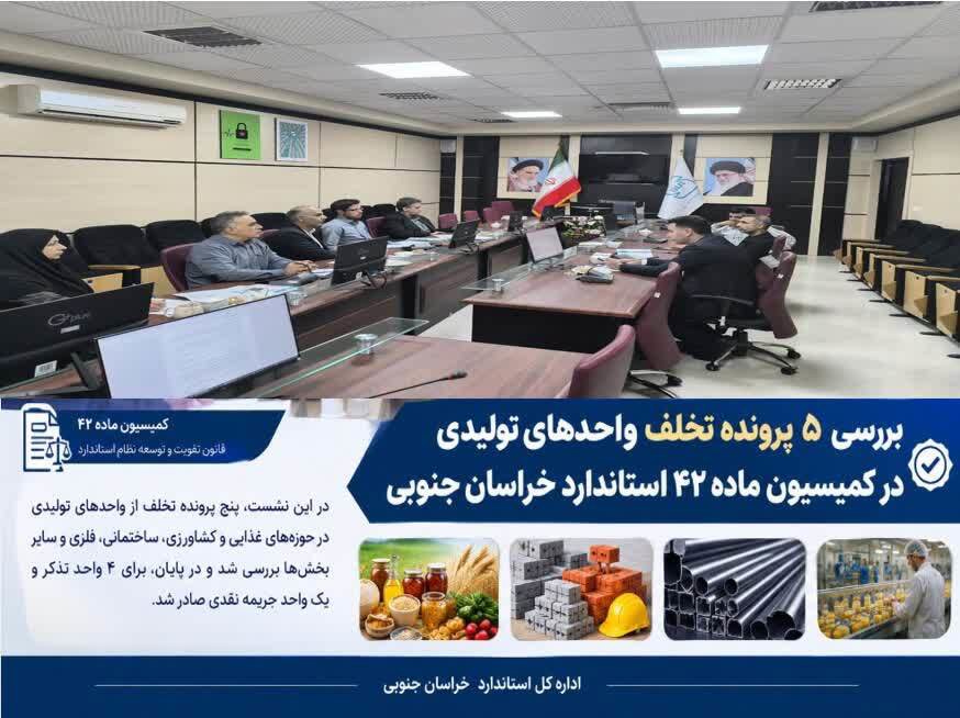 بررسی ۵ پرونده تخلف واحد‌های تولیدی خراسان جنوبی