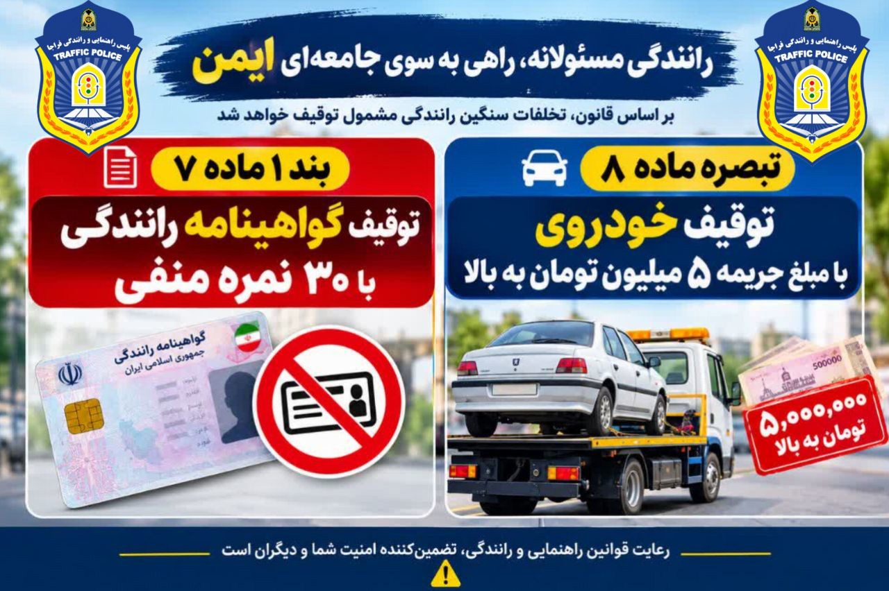 رانندگان پرخطر و خودرو‌های دارای خلافی سنگین زیر ذره‌بین پلیس راهور گیلان