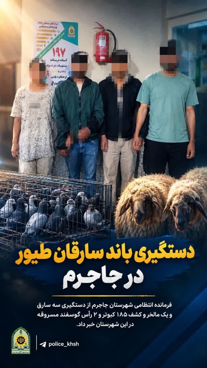دستگیری باند سارقان طیور در جاجرم خراسان شمالی